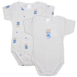 Set 2 Body Neonato a Mezza Manica - Orsetto Azzurro