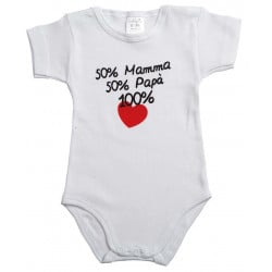 Body Neonato a Mezza Manica - 50% Mamma e 50% Papà