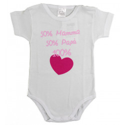 Body Neonato a Mezza Manica - 50% Mamma e 50% Papà
