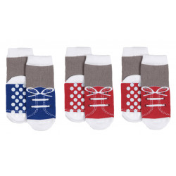 3 Paia Calzini Antisciolo - Scarpine Blu e Rosse