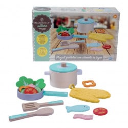 Playset pentolini con alimenti in Legno